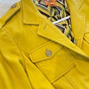 Yellow Leather Tory Burch Blazer